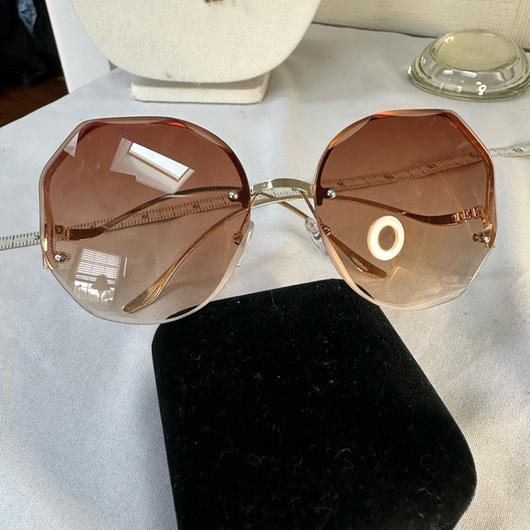 Fun gradient amber octagon fashion sunglasses - Picture 2 of 6